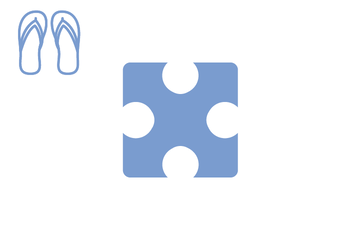Hellblaues Puzzleteil mit Icon Flip Flops
